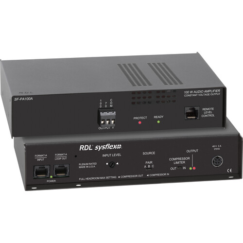RDL Format-A To 100 W Mono Audio Amplifier - 70 V or 100 V