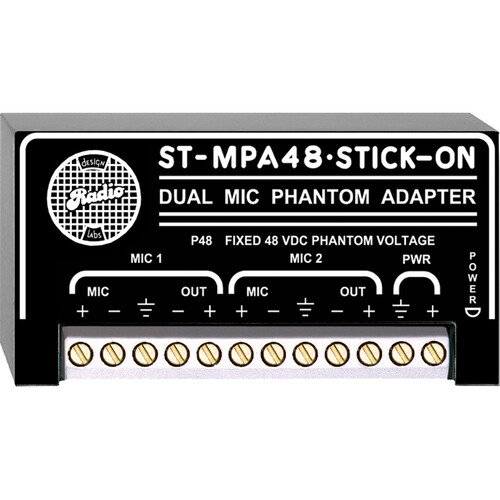 RDL MICROPHONE 48 V PHANTOM ADAPTER - 2-CH