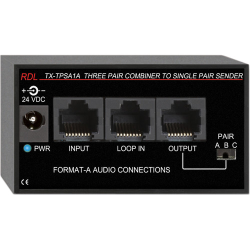 RDL RJ45 Three-Pair Combiner to Single-Pair Format-A Audio Input Sender