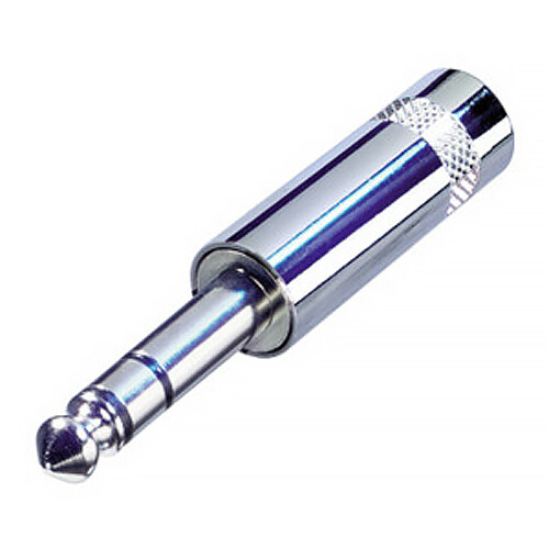 Rean NYS202 Short Metal Handle 1/4" Stereo Plug (Nickel/Silver)