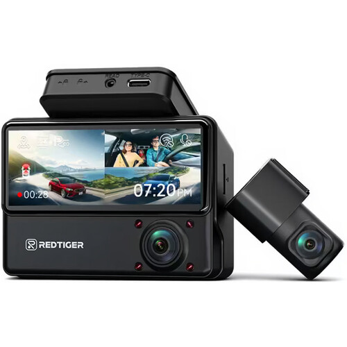 Redtiger VisionPano 20 3-Channel Night View Wi-Fi Dash Cam