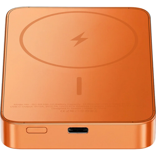ReelCharge Semi-Solid State Wireless Power Bank (10,000mAh, Orange)