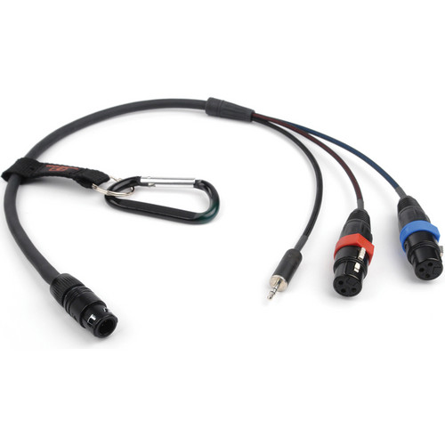 Remote Audio 2x XLR3F with 3.5mm TRS to Neutricon M ENG Breakaway Mixer Cable (2')