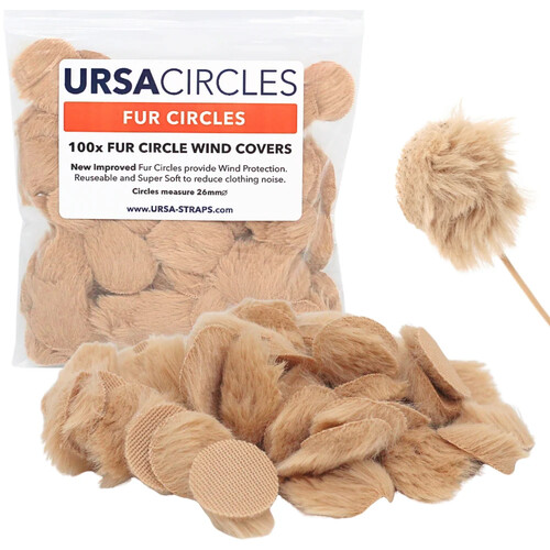 Remote Audio URSA Fur Circles Wind Covers (100-Pack, Beige)