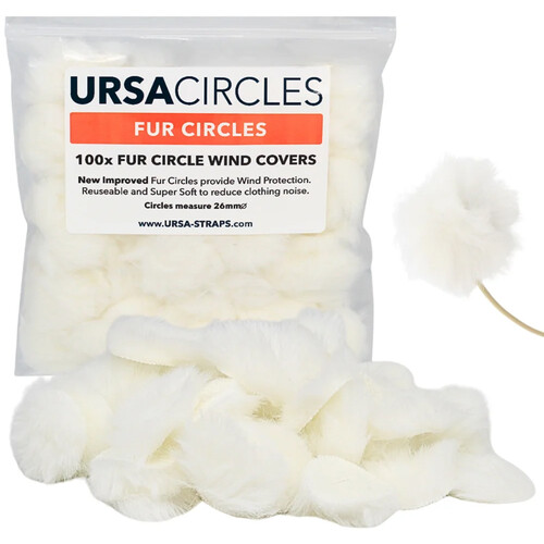 Remote Audio URSA Fur Circles Wind Covers (100-Pack, White)