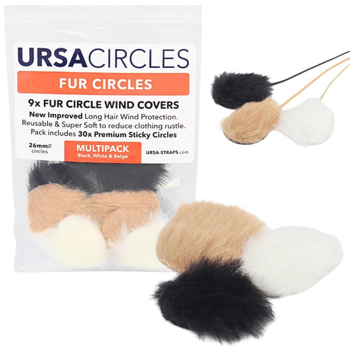 Remote Audio URSA Fur Circles Multi-Pack Wind Covers 9-Pack (3 Each of White, Brown, and Black)