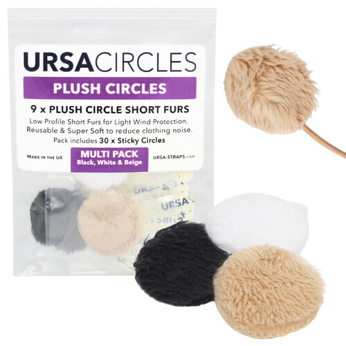 Remote Audio URSA Plush Circles with 30 Stickies (9-Pack, Beige, Black, and White)