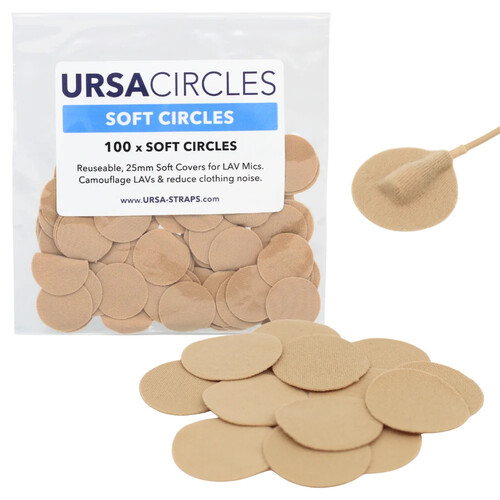 Remote Audio URSA Soft Circles Lavalier Mic Covers (100-Pack, Beige)