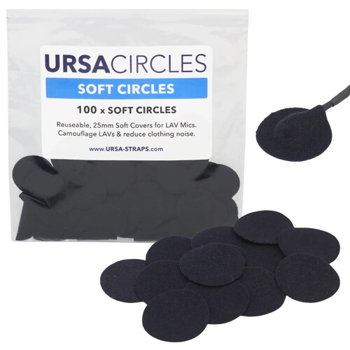 Remote Audio URSA Soft Circles Lavalier Mic Covers (100-Pack, Black)
