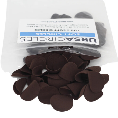 Remote Audio URSA Soft Circles Lavalier Mic Covers (100-Pack, Brown)