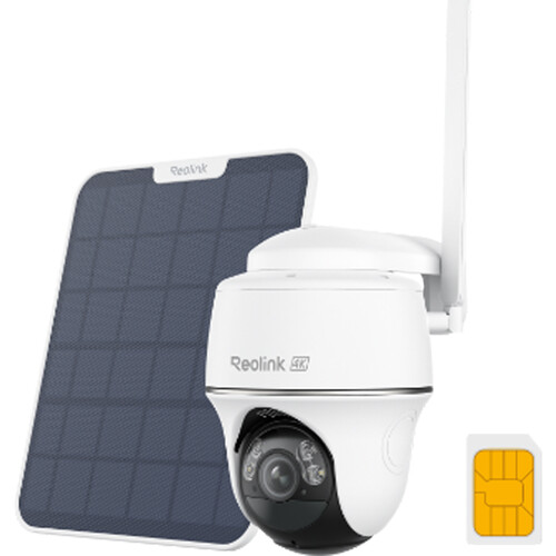 Reolink Go Series G440 UHD 4K Solar-Powered Outdoor Wireless 4G LTE Cellular Pan & Tilt Camera with Night Vision & Spotlights (Gray)
