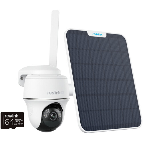 Reolink G4K4GPTS2M32 4K UHD Outdoor 4G LTE Pan & Tilt Camera with Night Vision, Motion Spotlights & Solar Panel
