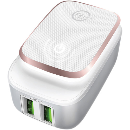 REVJAMS Smart Dual USB Travel Charger with LED Night Light (Rose Gold)