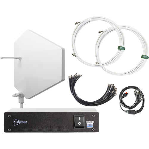 RF Venue Diversity Fin IPX Antenna & DISTRO5 HDR 5-Channel UHF Distribution System Bundle (White, 470 to 928 MHz)