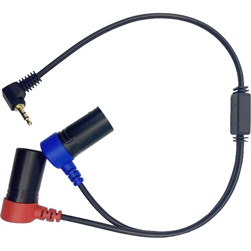 RHJTECH Right-Angle 3.5mm TRS Male to Dual Low-Profile XLR 3-Pin Male Y Cable (15.7")