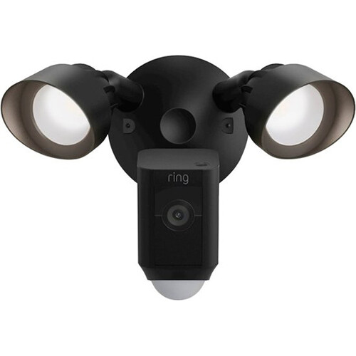 Ring Floodlight Cam Wired Plus 1080p Outdoor Wi-Fi Camera with Color Night Vision (Black)