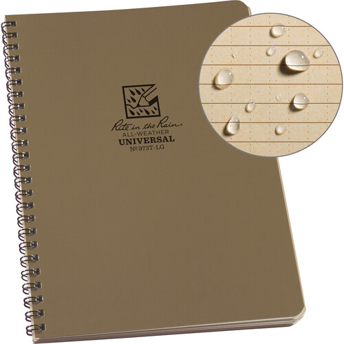 Rite in the Rain Side Spiral Notebook (Universal Page Pattern, Tan)