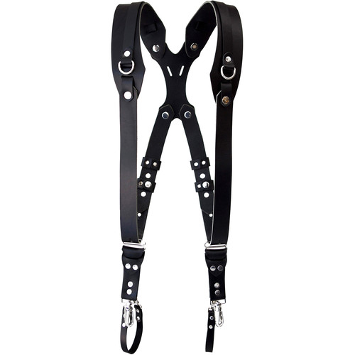RL Handcrafts Clydesdale Pro Dual Leather Camera Harness (Small, Black)