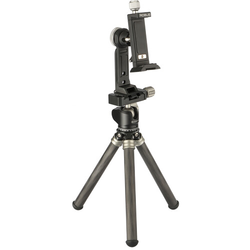 Robus RCTT-200 Carbon Fiber Tabletop Tripod with SPCS-001 Smartphone Tripod Adapter Kit