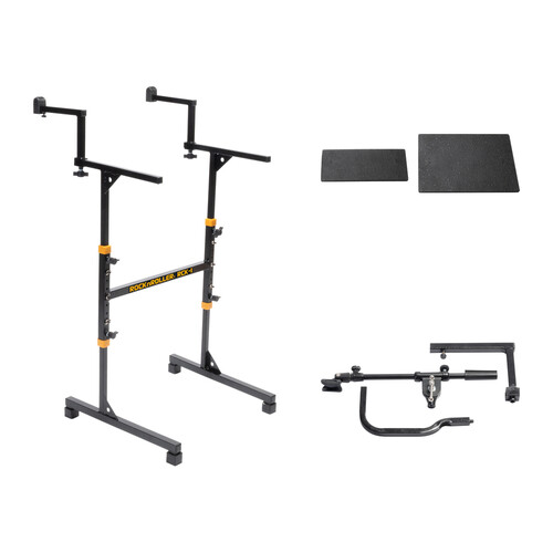 RockNRoller Multi-Cart RCK-1 Compact Keyboard Stand with Shelf & Mini Mic Boom Kit