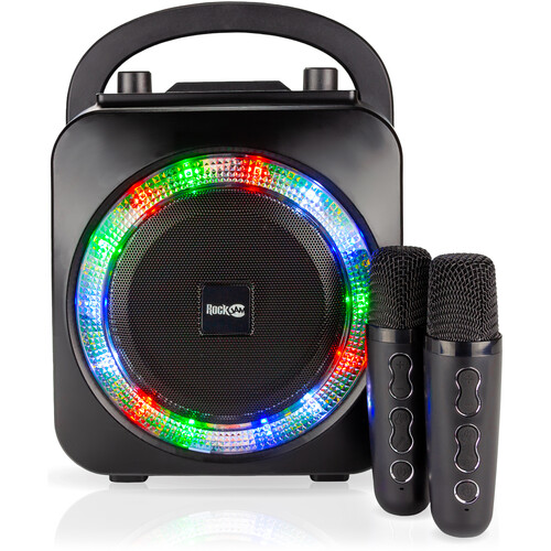 RockJam Rechargeable Bluetooth Karaoke Machine with Two Wireless Microphones