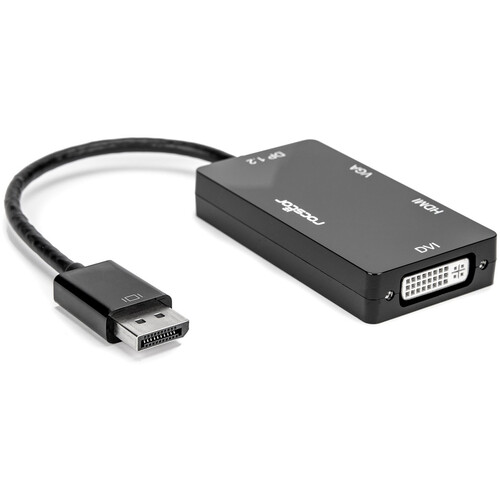 Rocstor DisplayPort to HDMI 4K, VGA, or DVI Video Adapter, 3-in-1 Converter