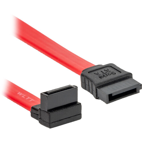 Rocstor SATA to Left Angle SATA Serial ATA Cable (Red, 18")