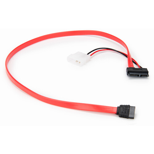 Rocstor Slimline SATA Male to SATA Cable (Red, 20")