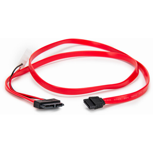 Rocstor Slimline SATA Male to SATA Cable (Red, 36")