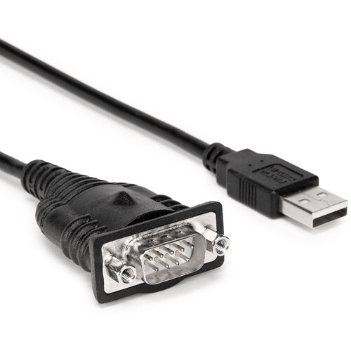 Rocstor 1-Port FTDI USB to RS-232 Adapter Cable with COM Retention (6', Black)