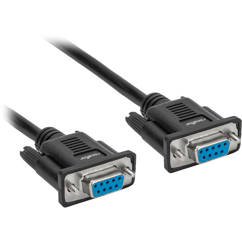 Rocstor DB-9 RS-232 Serial Null Modem Cable (Black, 3')