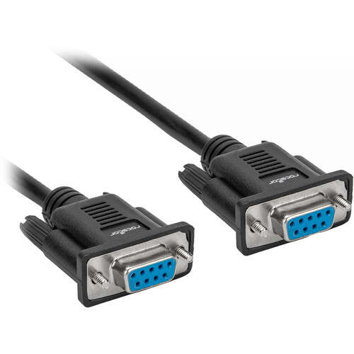 Rocstor DB-9 RS-232 Serial Null Modem Cable (Black, 6')