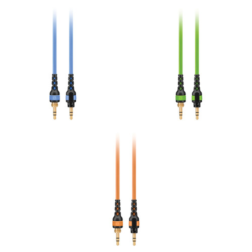 RODE NTH-Cable Kit for NTH-100 Headphones (3-Pack Blue, Green, Orange, 7.9')