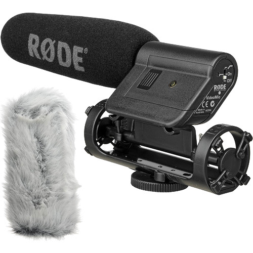 RODE Rode Camera Mounted VideoMic + Auray Fuzzy Windbuster Bundle