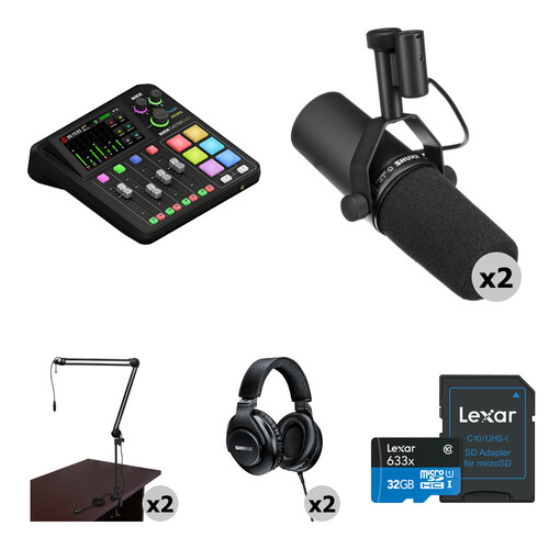 RODE RODECaster Duo 2-Person Podcasting Kit with SM7B Mics, Broadcast Arms & Headphones