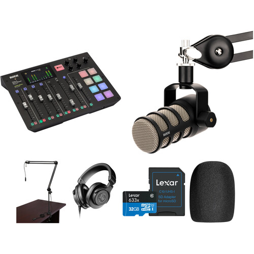 RODE RODECaster Pro Podcast Kit with PodMic, Broadcast Arm, and Headphones