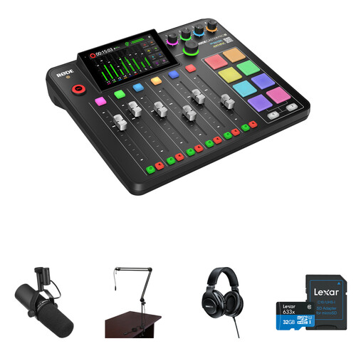 RODE RODECaster Pro II Podcasting Kit with SM7B Mic, Broadcast Arm, and Headphones
