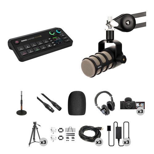 RODE RODECaster Video S All-in-One Production Console 2-Light 3-Camera Podcasting Kit