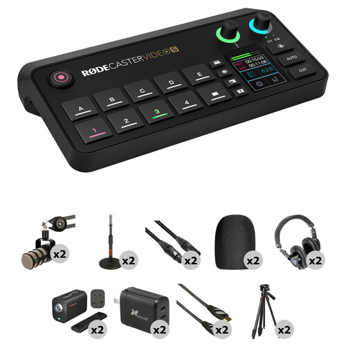 RODE RODECaster Video S All-in-One Production Console 2-Camera Podcasting Kit