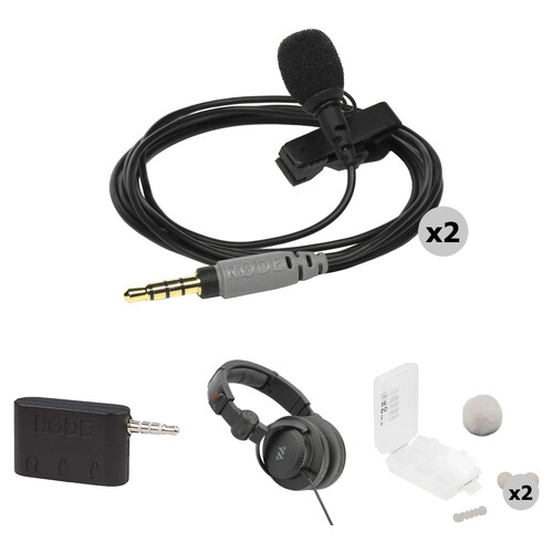 RODE smartLav+ Two-Person Lavalier Outdoor Interviewer Kit for Mobile Devices (White)