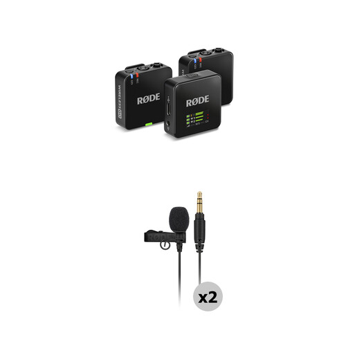 RODE Wireless GO III 2-Person Compact Digital Wireless Microphone System/Recorder with Two Lavalier Mics (2.4 GHz, Black)