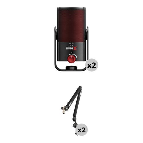 RODE X XCM-50 2-Person USB-C Condenser Microphone Podcasting Kit with Broadcast Arms