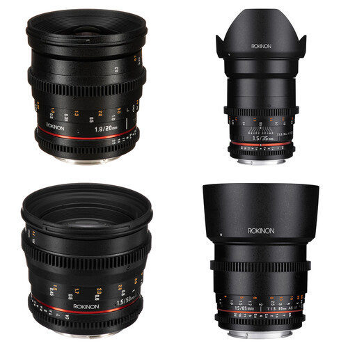 Rokinon 20, 35, 50, 85mm Cine DS Lens Bundle (Canon EF Mount)