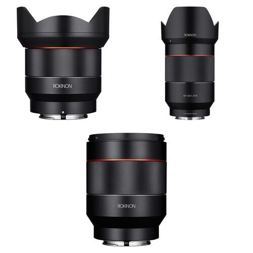 Rokinon AF 14mm, 35mm, and 50mm Three Lens Kit for Sony E