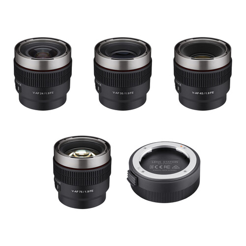 Rokinon Cine AF T1.9 Full-Frame 4-Lens 24/35/45/75mm Kit with Lens Station (Sony E)