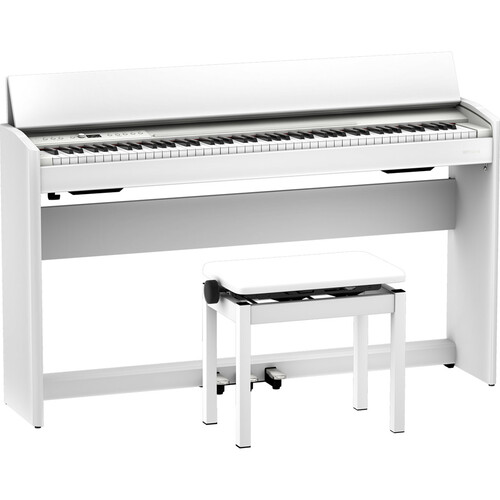 Roland F701 88-Key Modern Digital Piano with Stand and Bench (White)