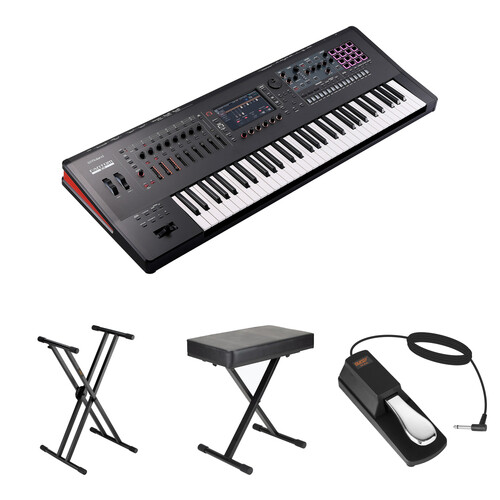Roland Fantom 6 EX 61-Key Music Workstation Keyboard Kit with X-Stand, X-Bench, Pedal