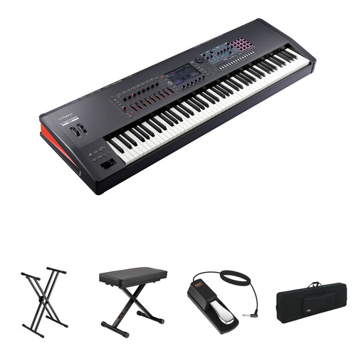 Roland Fantom 8 EX 88-Key Music Workstation Keyboard Kit with X-Stand, X-Bench, Pedal, Wheeled Case