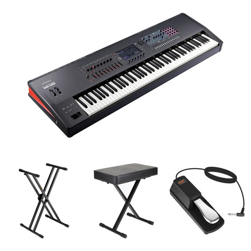 Roland Fantom 8 EX 88-Key Music Workstation Keyboard Kit with X-Stand, X-Bench, Pedal