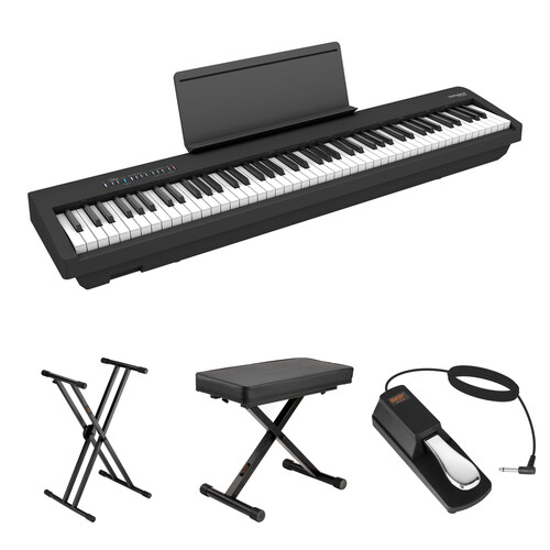 Roland FP-30X Value Bundle with Digital Piano, X-Stand, Pedal, and X-Bench (Black)
